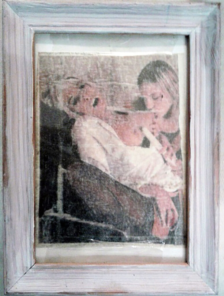 Single, mixed technique, artists frame, 15x11cm